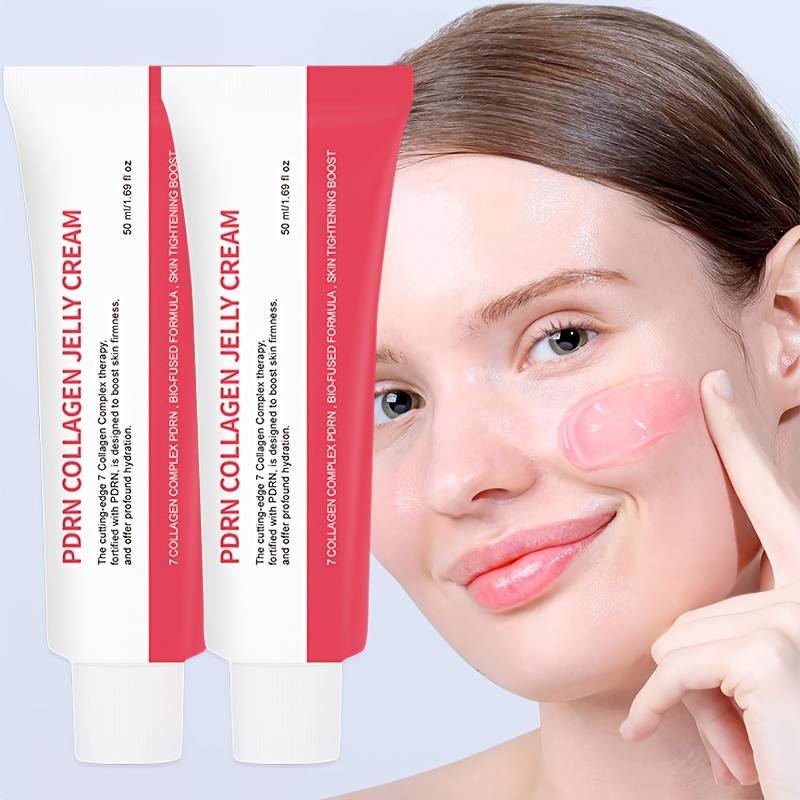 TEMU 2 Pieces Of Collagen Jelly Cream, Containing 5, 000ppm Salmon Dna , Niacinamide, Hydrolyzed Collagen, Designed For Glow, Hydration, And Firming, Part Of Korean Skincare