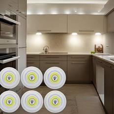 6 st/3 st/1 st LED-skåplampor, AAA-batteridrivna, enkel installation, COB-belysning nattlampor, lämplig för garderob, kök, badrum, källare, trappor, k - Vitt (6 st,3 st,1 st)