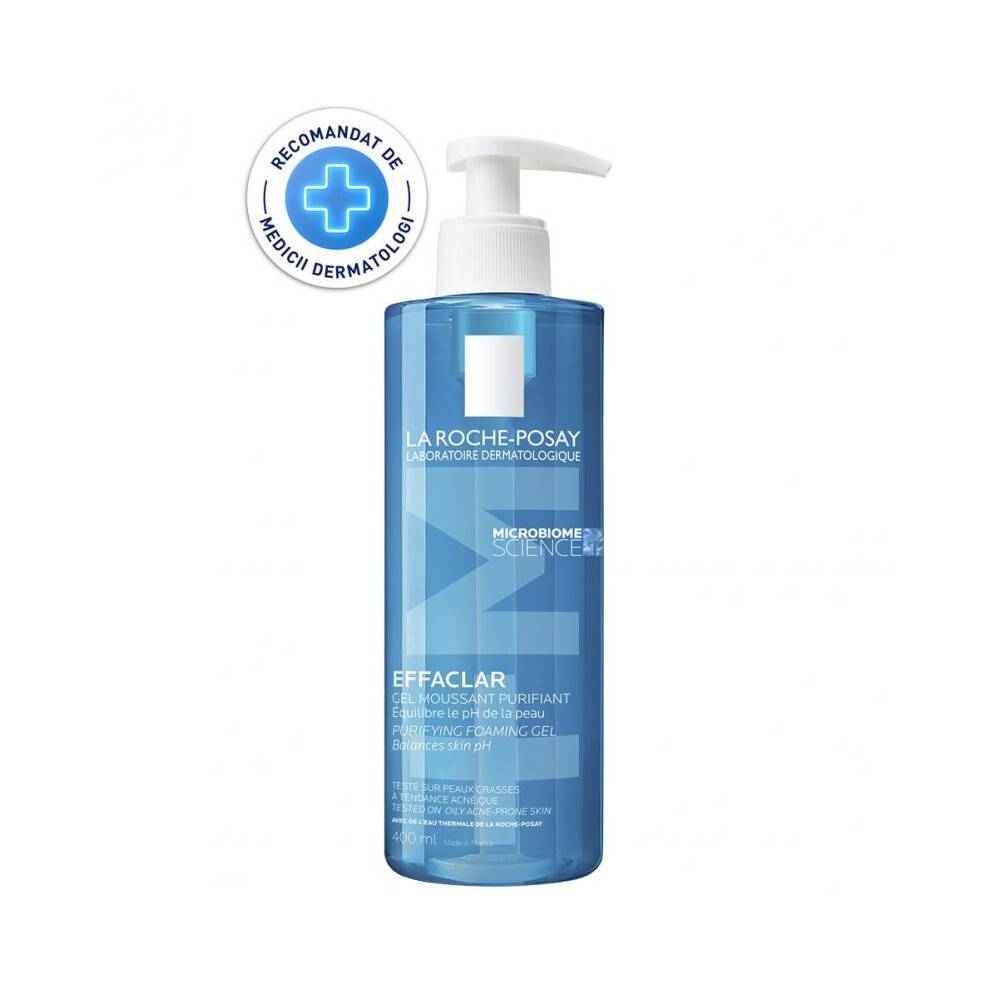 (200 ml) La Roche-Posay Effaclar+M Purifying Foaming Gel Cleanser Anti-Imperfections for Oily Acne-Prone Skin 400 ml