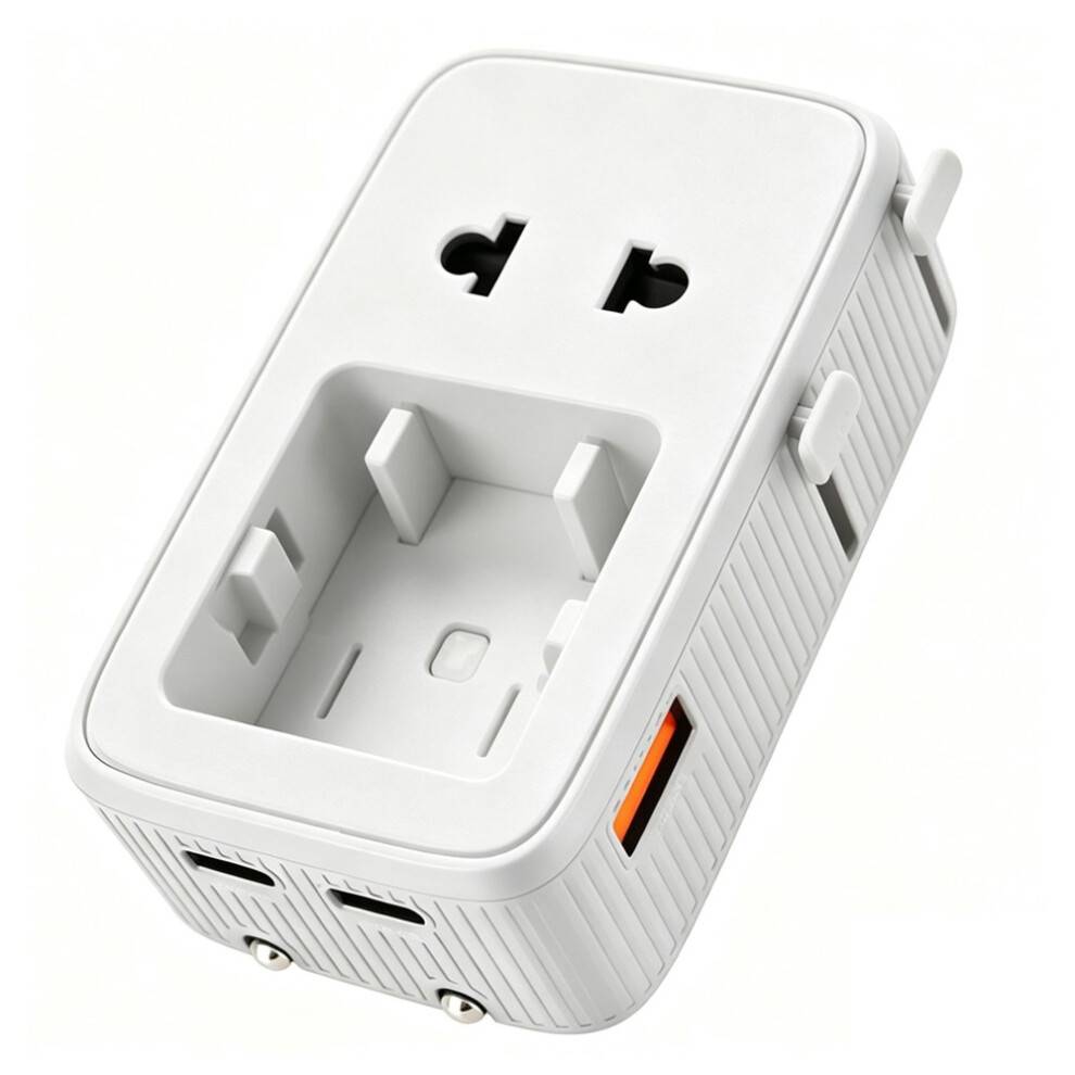 25W Universal Travel Adapter, International Power Plug Converter with Dual AC Outlets USB Type-C