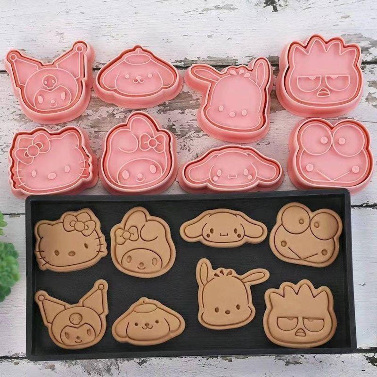 Kawaii Sanrio HelloKitty Kuromi My Melody Cinnamoroll 3D Butter Cookie Molds Cute Anime DIY Baking Tool Holiday Gifts