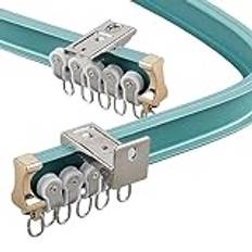 Flexibel böjbar takgardinspår 6 m böjd gardinspårsystem för rumsavdelare, integritet, husbil, gardin, glidare för tunga stora gardiner, badrum duschvägg/takmontering (3 m 4 m alternativ