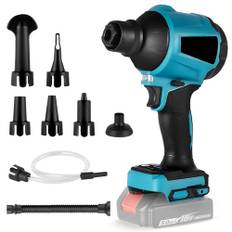 Batteridriven fläkt för Makita 18 V, lövblåsare batteri 18 V, sladdlös batteriblåsare för gräsmatta, bladblåsor, bil- och hörnrengöring (utan batterier, utan laddare) (blå)