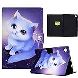 LSPCASA Samsung Galaxy Tab A9 Plus fodral för Galaxy Tab A9 11 tum 2023 (SM-X210/X215/X216) flip PU-läder skyddsfodral med stativ kortplats surfplatta fodral för Galaxy Tab A9 /A9 Plus söt katt