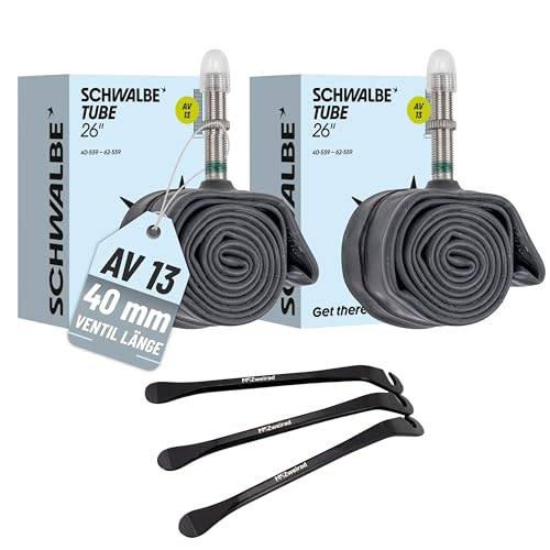 Schwalbe 2X Fahrrad Schlauch AV13-26 Zoll MTB - Auto-Ventil 40mm