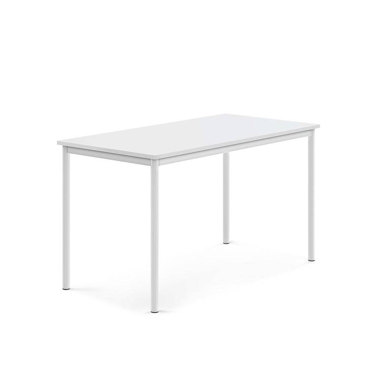 Bord SONITUS, 1400x700x760 mm, stativ vit, ljuddämpande högtryckslaminat, vit