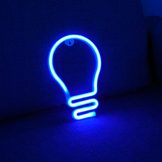 Lampe Neon LED Lys Blå -> Forventet levering: 1-2 hverdage
