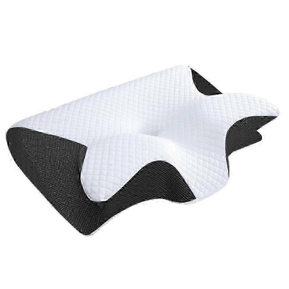 (Black) Memory Foam Cervical Pillow, 2 in 1 Ergonomic Contour Orthopedic Pillow for Neck Pain, Contoured Support Pillows