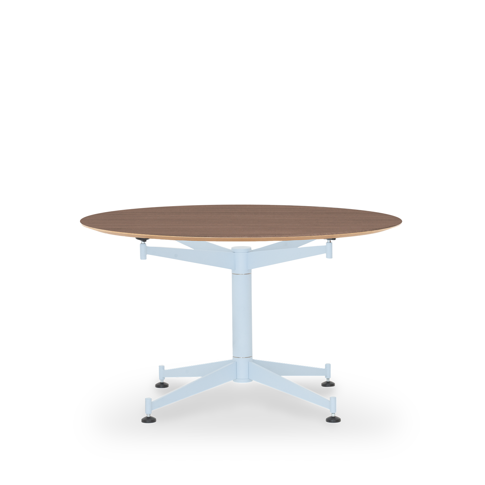 Star Table / Veneer B2B - 73-75 / Ø128 Veneer / Matte dark stained Light cyan
