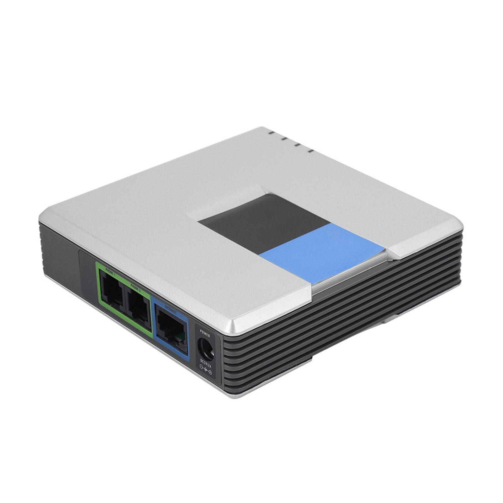 VoIP Gateway Internettelefon 2 Portar Adapter SIP RJ45 Kabel För Linksys PAP2T US PLUG