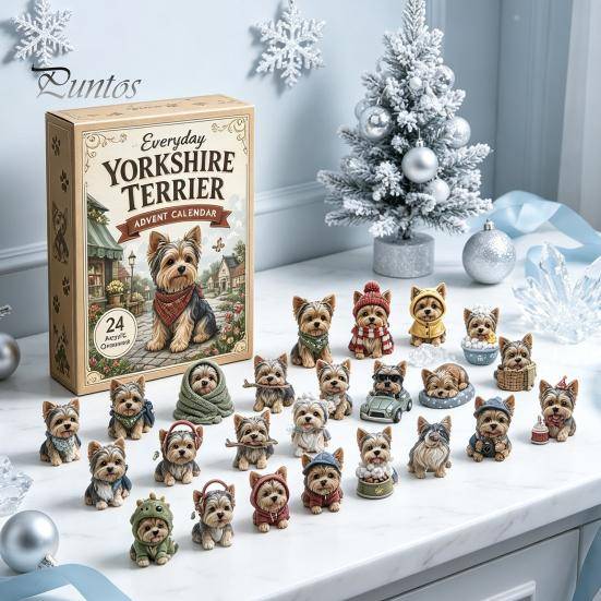 Mini Toys 2026 Dog Christmas Advent Calendar, 24 Days Puppy Figures Countdown Eve Surprise 2D Acrylic Cute Collectible Ornaments for Lovers, cm
