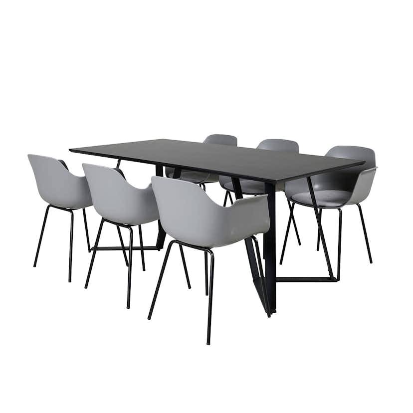 Marina Dining Table - Black top / Black Legs , Comfort Plast