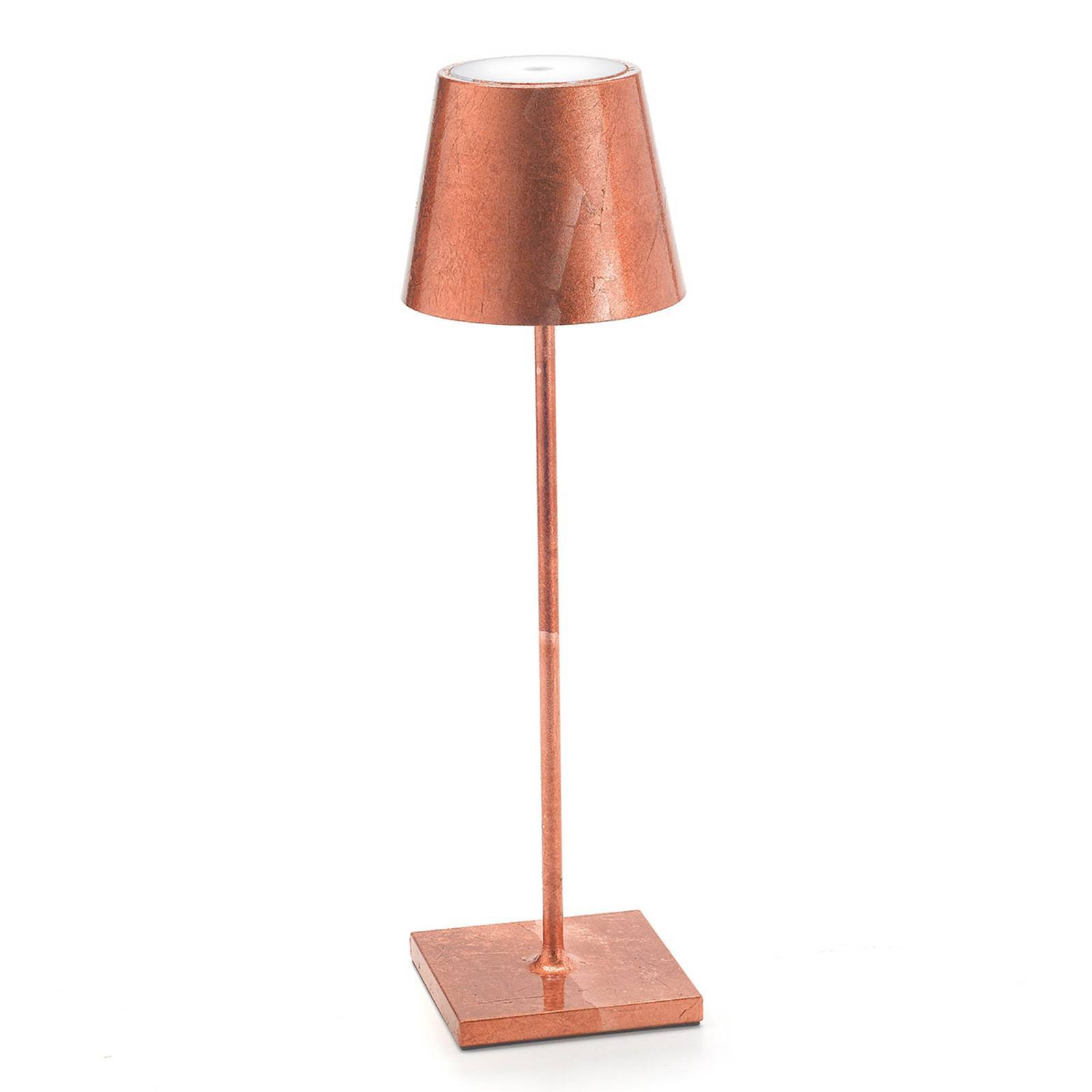 Zafferano Poldina LED bordslampa batteri dekor koppar Poldina, dimbar, Koppar, Vardagsrum / matsal, Aluminium / grå / zink, Modern