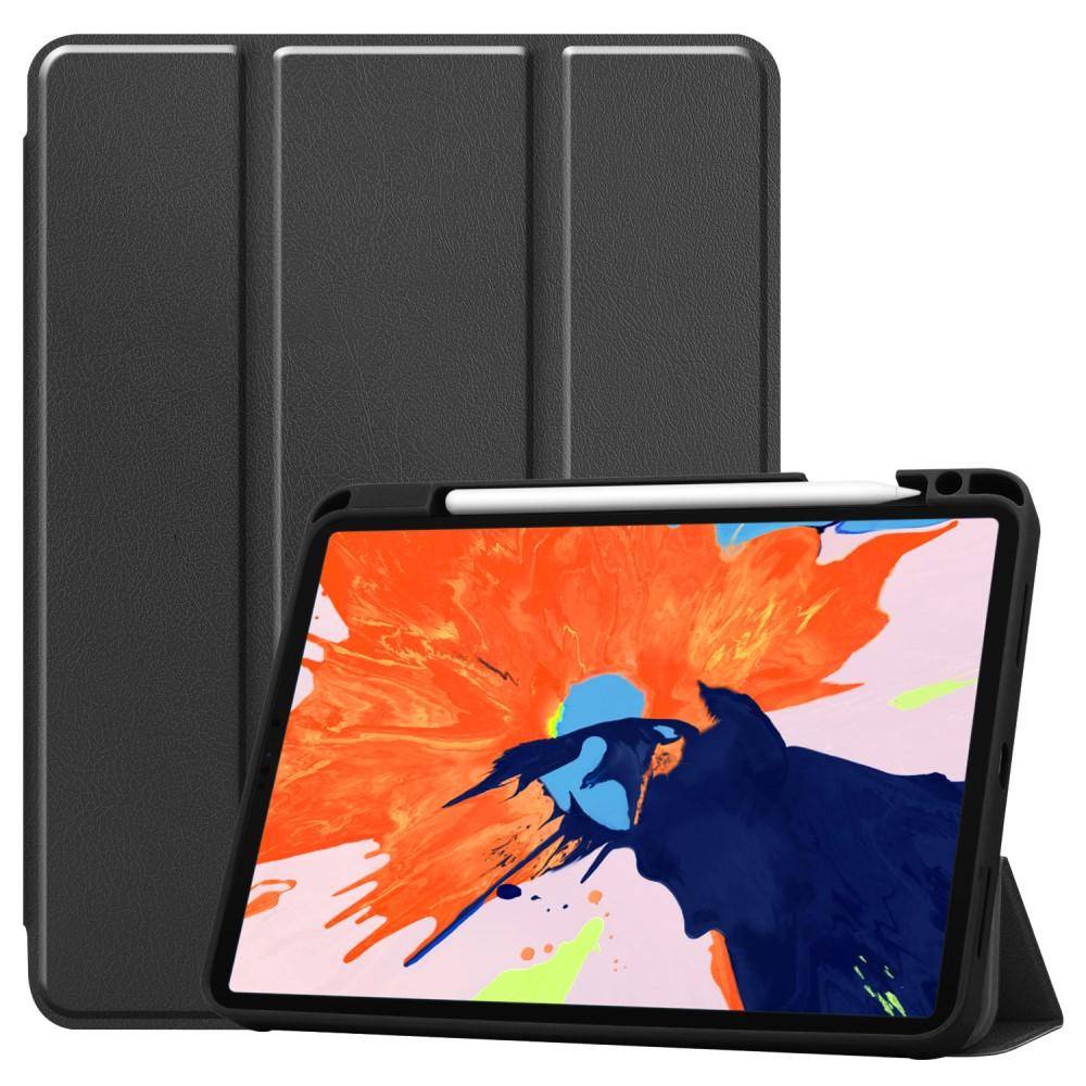 Apple iPad Pro 12.9 3rd Gen (2018) Fodral Tri-fold med Pencil-hållare Svart