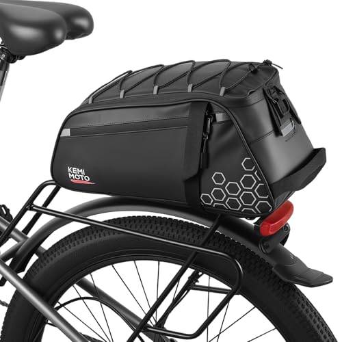 KEMIMOTO 2-in-1 Fahrradtasche für Gepäckträger hinten – 11L Wasserabweisende Gepäckträgertasche für Pendler & Kurzreisen, mit Schultergurt, Tragegriff & Mehreren Fächern