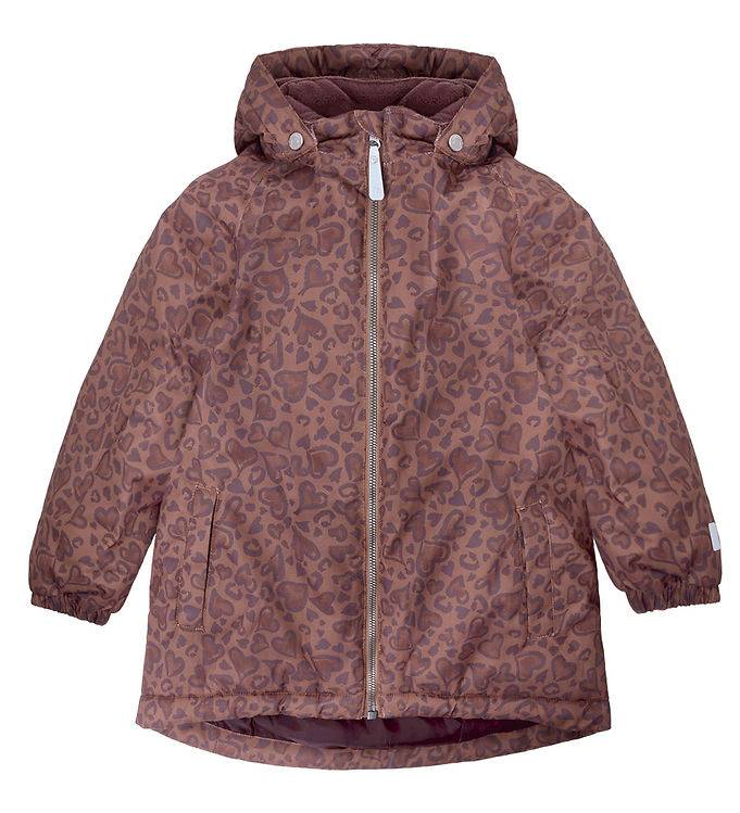Minymo Vinterjakke - Burlwood m. Leopard - Minymo - 12 år (152) - Vinterjakke