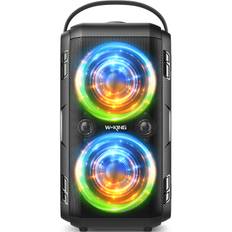 W-KING Portable Bluetooth Speakers 80W RMS Party Wireless Boombox/4 Drivers(2*4.04'' Woofer), Huge