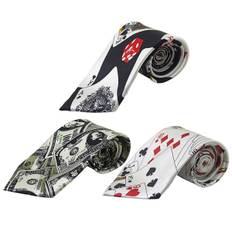 3 stk. Kreative Poker Terning Tryk Slips Fashion Tryllekunstner Slips Klæd Ud Kostume Rekvisitter Fest Slips Poker pattern