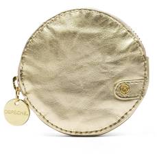Lille rund læderpung i metallic look / 15690 - Gold Metallic - Onesize