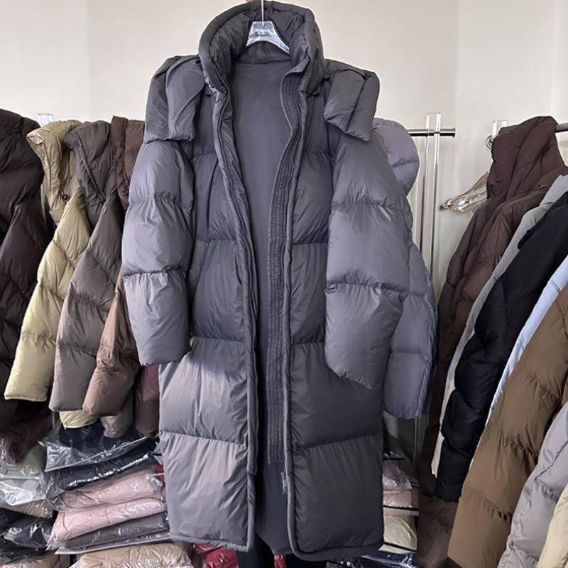 New Winter Soft Cotton-padded Jacket Girls' Long Over-the-knee Quilt Loose Padded Coat XL