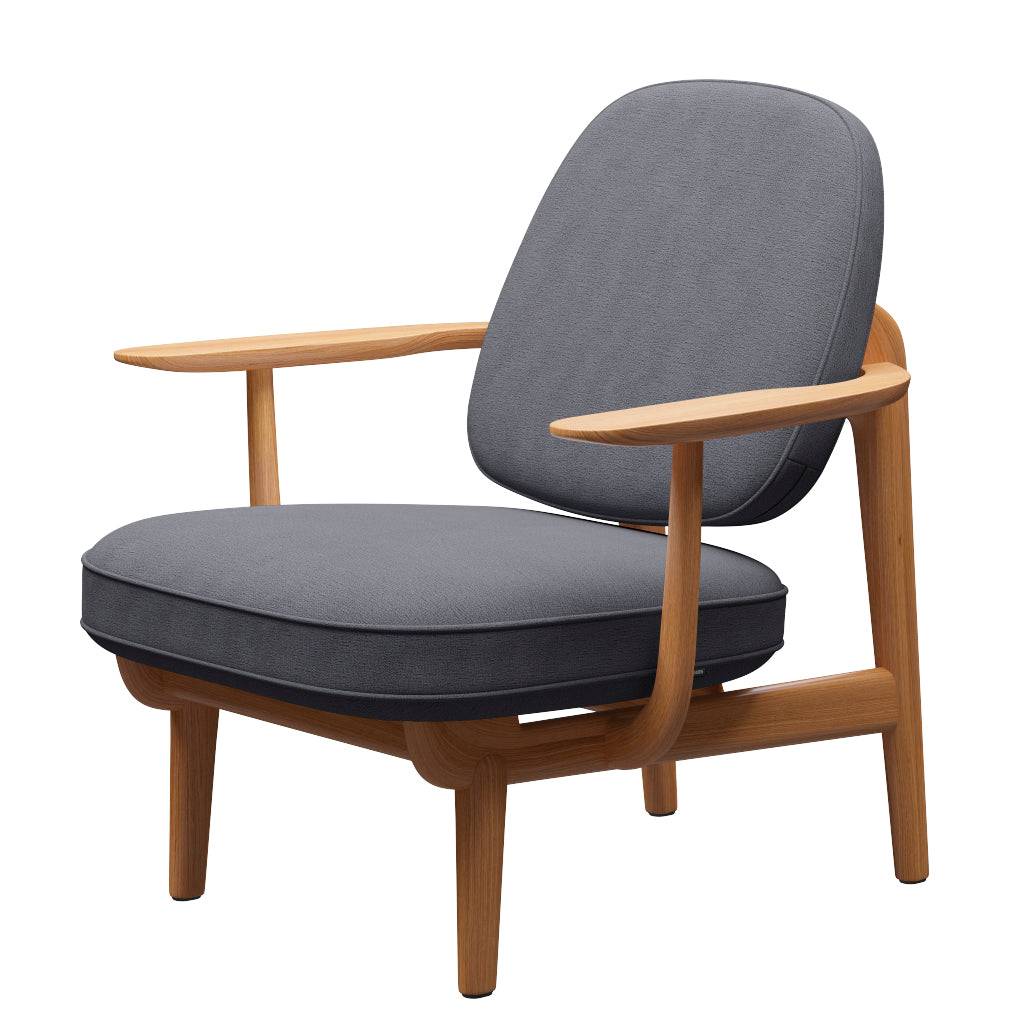 Fred Lænestol, lakeret eg fra Fritz Hansen Christianshavn - 1171 Light Grey - Jacobsen Plus