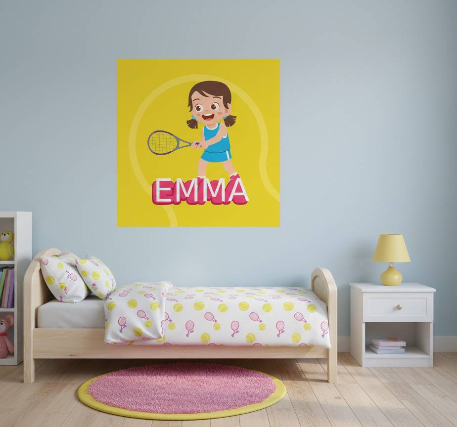 Poster barnrum tjej tennis spelare med namn