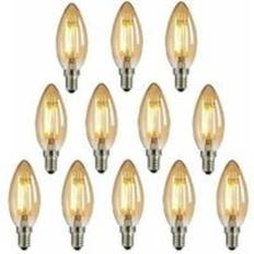 12 stk. E14 Edison Pære, Nuodi LED Lys Flammelampe Antik Amber