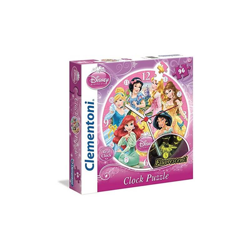 Clementoni 23020 - Disney Prinzess - Clementoni Puzzleuhr, 96 Teile