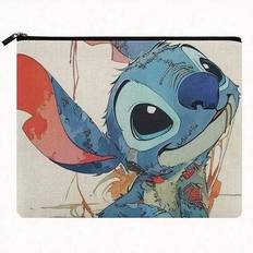 Disney New Arrival Stitch Makeup Bag, Double-Sided Print Travel Toiletry Organizer With Large Capacity - Multicolor
