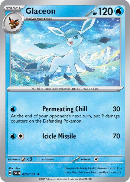 SV8.5 - Prismatic Evolutions - 025/131 - Glaceon - Rare - Reverse Holo