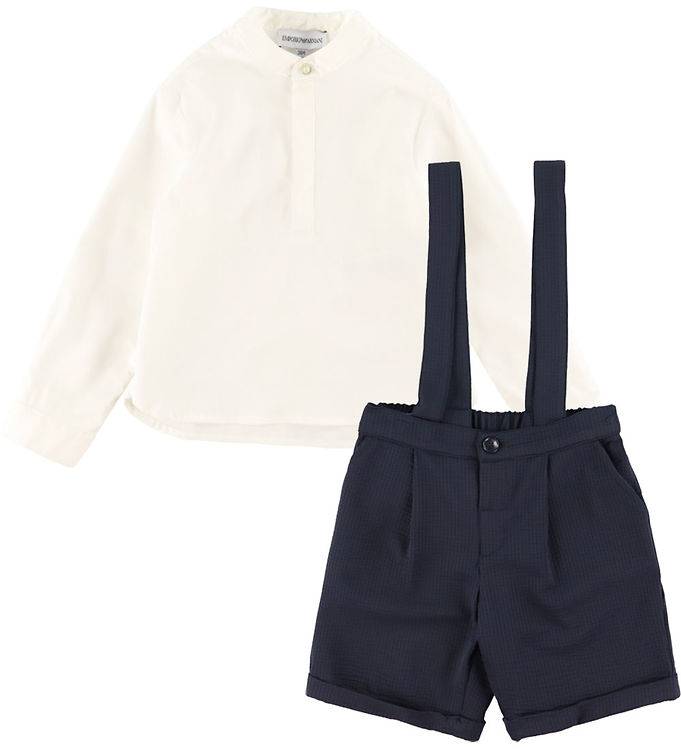 Emporio Armani Set - Skjorta/Shorts - Dark Marinblå/Vit - Emporio Armani - 12 mån - Shorts