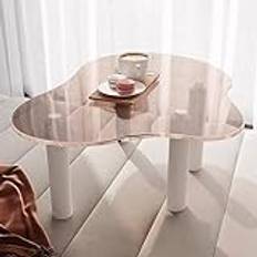 Mesa de centro en forma de nube con tapa de cristal, mesa de centro irregular en forma de nube, mesa de centro de cristal moderna, mesa de cóctel pequeña, mesa central para sala de estar y dormitori