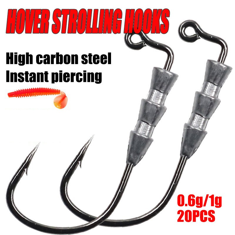 20/40PCS Hover strolling Hooks 0.6g 1g Jig Head Hooks jigging hook High Carbon Steel Aberdeen Jig small fishing hook Bass Trout