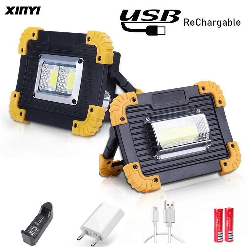 100w 30000lm led bärbar spotlight super ljus cob led arbetslampa laddningsbar för utomhuslampa led ficklampa användning 2*18650 - H