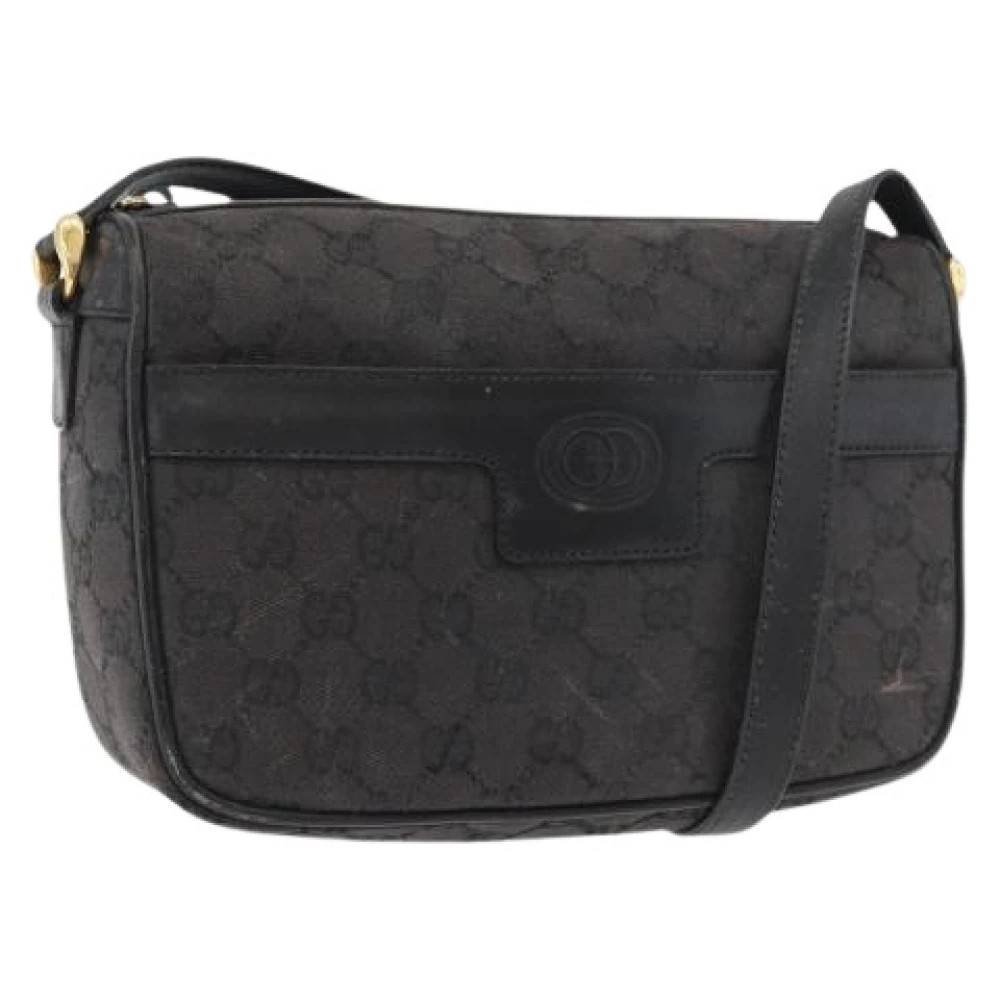 Gucci Vintage Pre-owned Vintage GG Canvas Skuldertaske - Vintage - Dame - Sort - ONE SIZE - Uld
