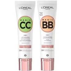 L'Oréal Paris Nude CC Cream Green Anti Redness & C'est Magic BB Cream 03 Light 2 x 30 ml