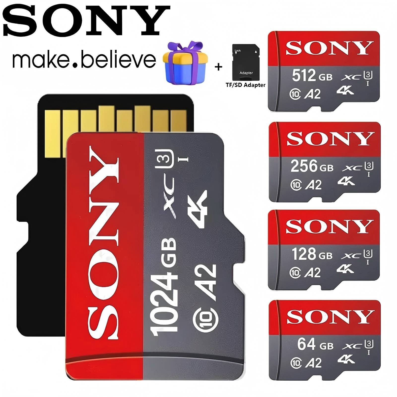 Sony Memory Card 512GB 256GB 128GB 64GB TF Micro SD Card Class 10 UHS-1 Flash Card Memory Microsd for Smartphone PC