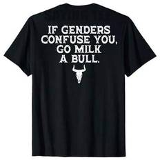 If Genders Confuse You, Sweatshirt, Hoodie Gift For Men Husband, Go Milk A Bull Men's T Shirt, Unisex Sweater Pullover Tee Fit - Svart (L,M,S,XL,XXL,XXXL)