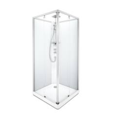 Showerama Comfort duschkabin, 90x90 cm, aluminium profil, klart/frostat glas