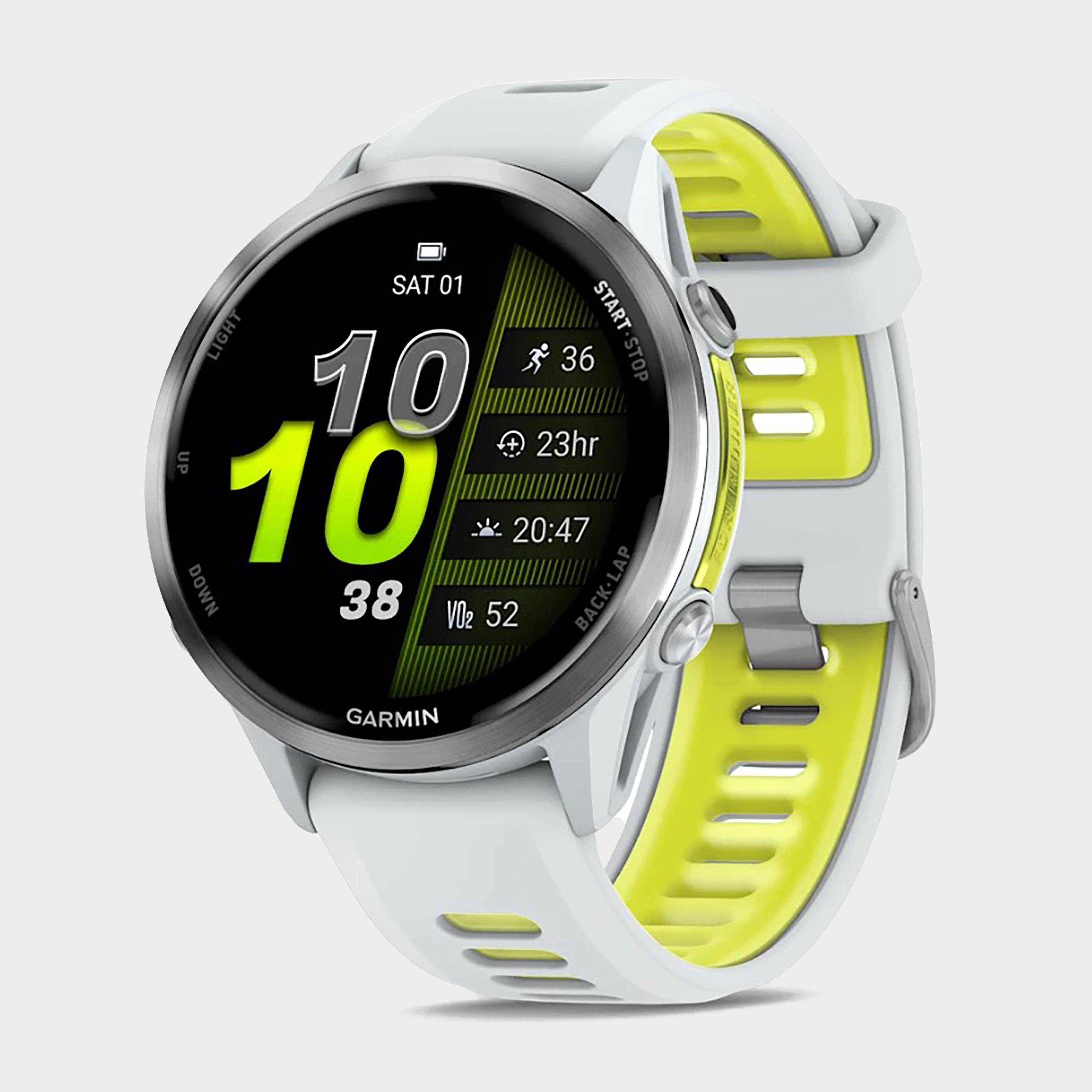 Garmin Forerunner 970 GPS Watch, Titanium with Whitestone Case and Whitestone/Translucent Amp Yellow Band - One Size