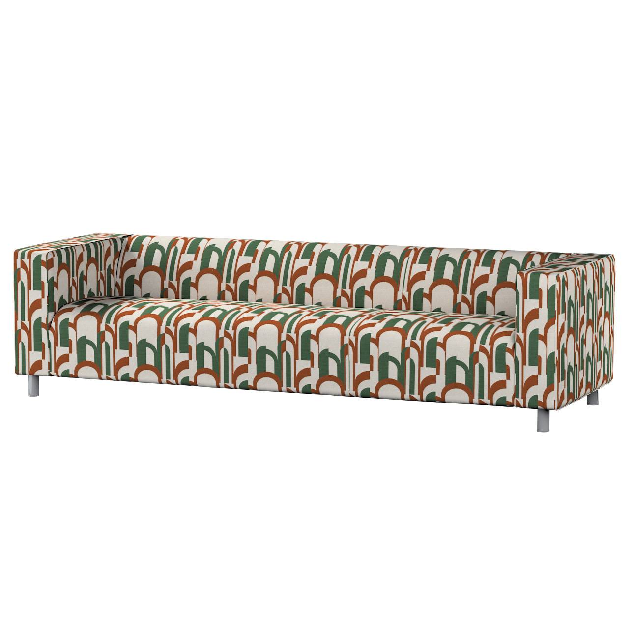 Klippan betræk 4 personers - gammel model, Boucle naturhvid, grøn og terracotta, 246 X 86 X 58 CM, Cosy Home