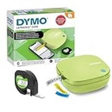 DYMO LetraTag 200B Bluetooth-etikettskrivare | Kompakt etikettskrivare | Ansluter till iOS och Android via trådlös Bluetooth-teknik | 1 etikettejp i vitt papper ingår | Pistagegrönt