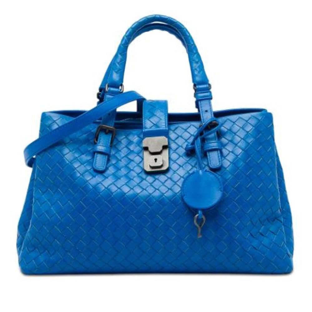 Bottega Veneta Vintage Pre-owned Small Roma Satchel - Vintage - Dame - Blå - ONE SIZE - Uld