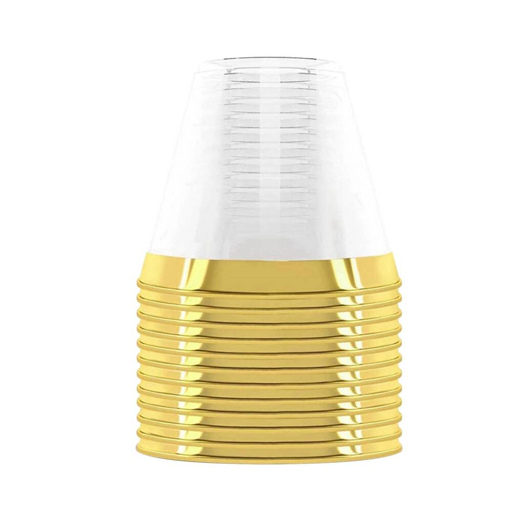 Plastikkop 9 oz hård engangskop - guldkant
