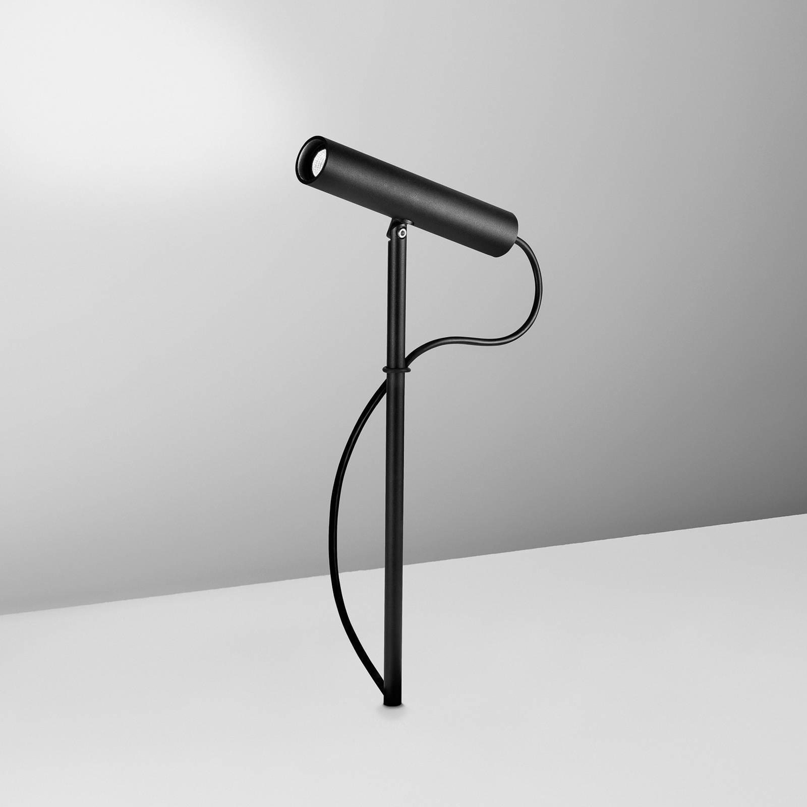 Egger Licht DLS markspettspotlight Stickhöjd 50 cm svart 3.000 K Stick, Svart, Aluminium / grå / zink, Modern
