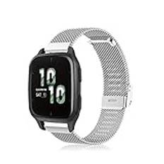 Niboow 20 mm rem för Garmin Venu Sq 2/Venu Sq 2 musik/Venu 2 Plus/Venu Sq, metall rostfritt stål klockarmband för Garmin Vivoactive 3 Music/Forerunner 245 musik/Forerunner 645 – silver