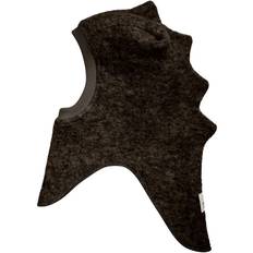 Huttelihut Balaklava - Ullfleece - Dubbel - Dark Brown Melerad - Huttelihut - 4-6 år (104-116) - Balaklava - Dubbel