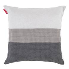 Kuddfodral XL 70 x 70cm - Stickad Färgblock Grå - Grå / Med innerkudde + 100 Kr