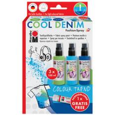 Textilsprühfarbe Marabu "Fashion-Spray", Set Cool Denim, 3 x 100 ml