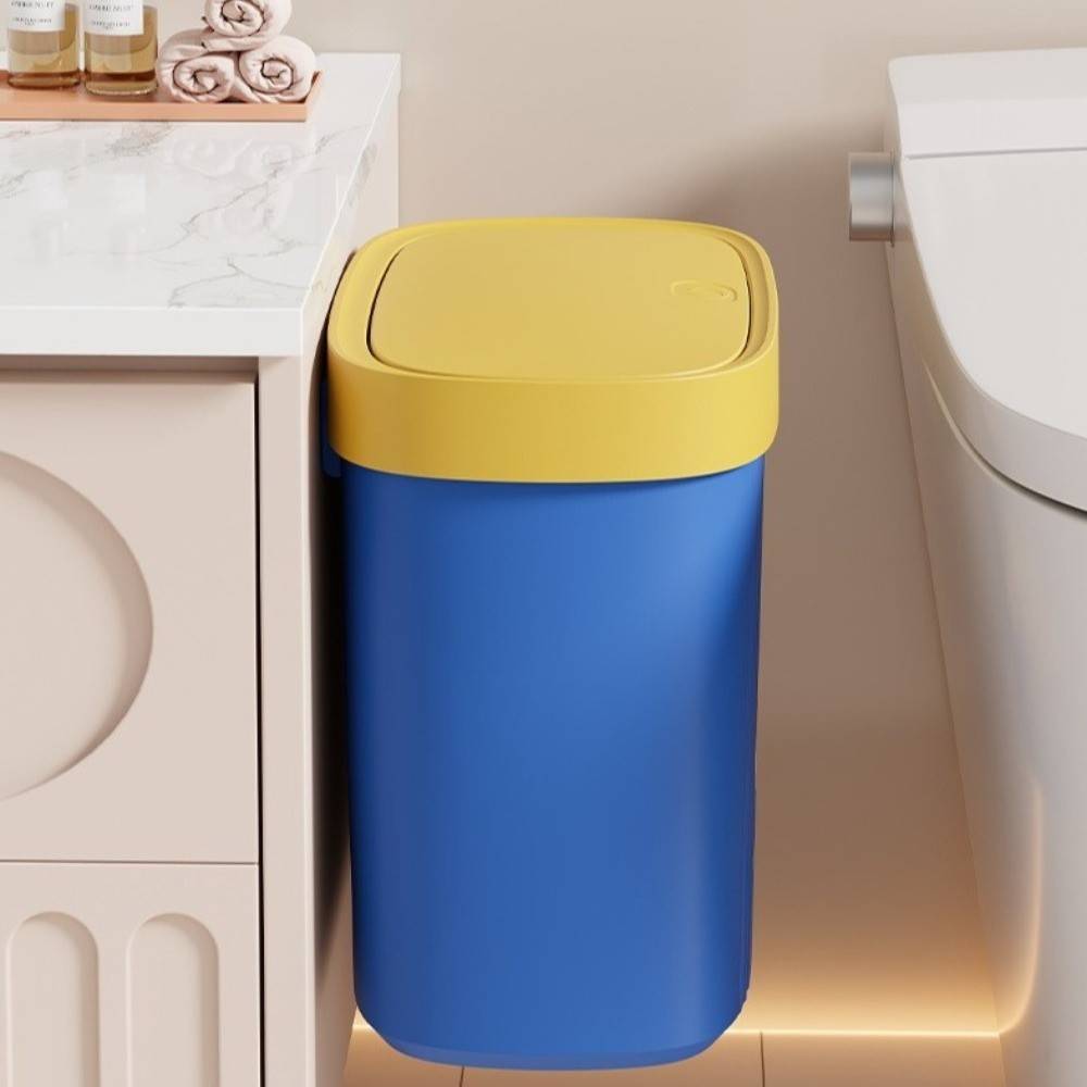 New 2 Type Kitchen Trash Bin with Lid Leak-Proof Wall-mounted Trash Can Space-Saving Candy Color Garbage Can Kitchen Use